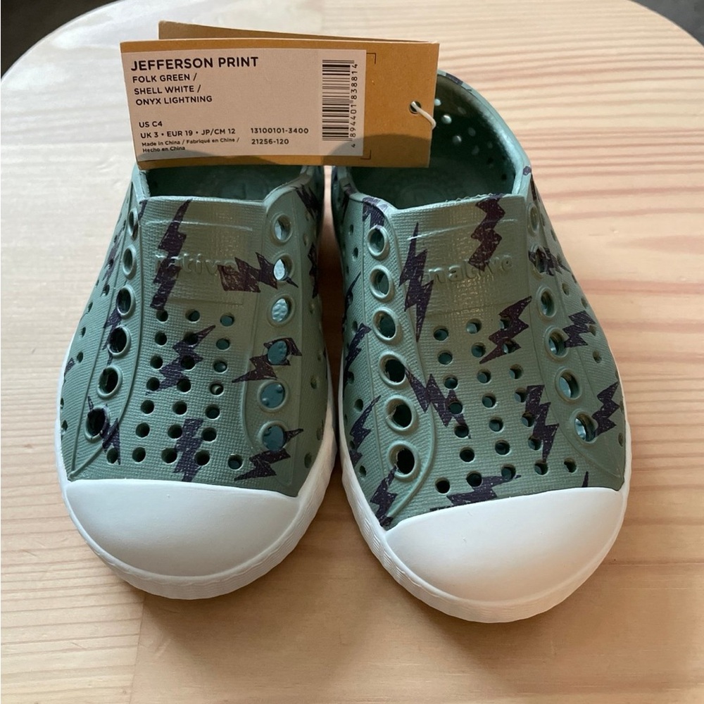 NWT Native Natives Jefferson Lightning Green C4 NEW Boy